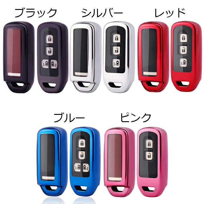 ホンダ キーカバー キーケース N-BOX N-WGN N-VAN N-ONE など メタリック メッキ TPU フルカバー キーホルダー スマートキー キーフォブ カスタム パーツ 車用品 カーアクセサリー おしゃれ 女性 男性 人気 カーアクセ 小物