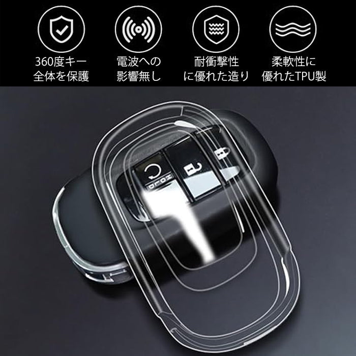 ホンダ クリア TPU キーケース キーカバー ステップワゴン ヴェゼル シビック ZR-V WR-V オデッセイ N-BOX 新型 フリード GT系 などに RP6 RP7 RP8 RV系 JF5 JF6 RC5 透明 キーホルダー メンズ レディース スマートキー アクセサリー カスタム パーツ