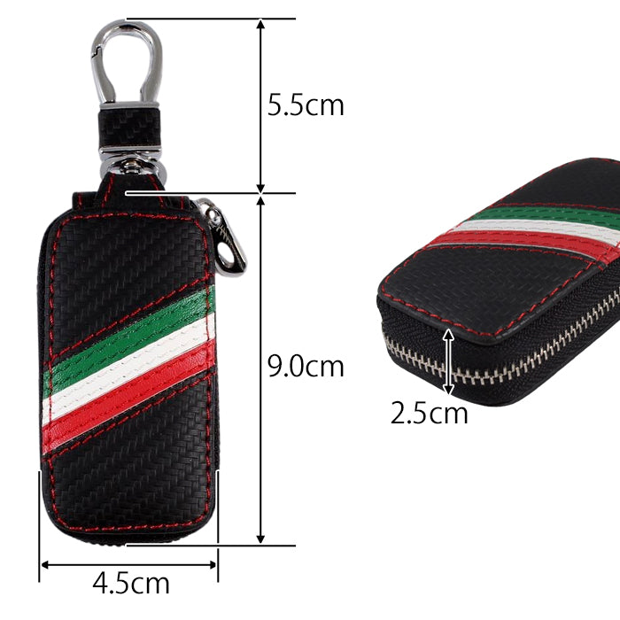 カーボンレザー キーケース イタリア ドイツ フランス 国旗 キーカバー ベンツ BMW アウディ ポルシェ フォルクスワーゲン VW MINI ミニ フィアット アルファロメオ アバルト マセラティ ルノー プジョー シトロエン DS などに最適 メンズ レディース おしゃれ かわいい