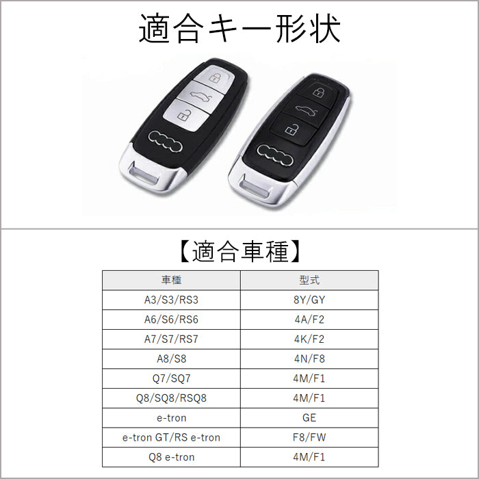 アウディ キーケース 本革 A3 A6 A7 A8 Q7 Q8 S3 S6 S7 S8 RS3 e-tron eトロン アバント セダン スポーツバック クーペ ロードスター AUDI キーカバー レザー 革 人気 新型 かわいい アクセサリー カスタム パーツ カスタムパーツ