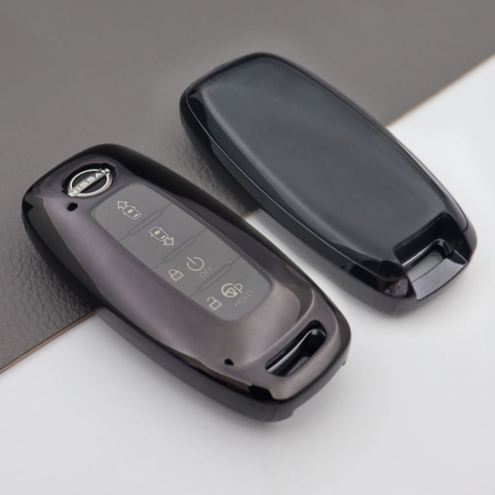 ニッサン 日産 TPU キーケース セレナ C28 エクストレイル T33 ルークス B4系 アリア サクラ B6系 B9系 キーカバー 新型 フルカバータイプ メタリック メッキ ソフト スマートキー スマートキーケース スマートキーカバー キーホルダー アクセサリー カスタム パーツ