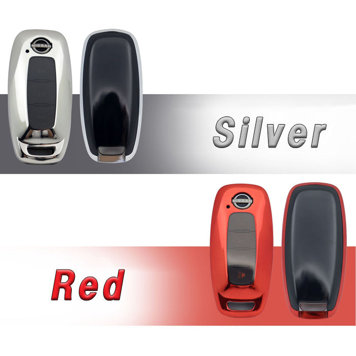 ニッサン 日産 TPU キーケース セレナ C28 エクストレイル T33 ルークス B4系 アリア サクラ B6系 B9系 キーカバー 新型 フルカバータイプ メタリック メッキ ソフト スマートキー スマートキーケース スマートキーカバー キーホルダー アクセサリー カスタム パーツ