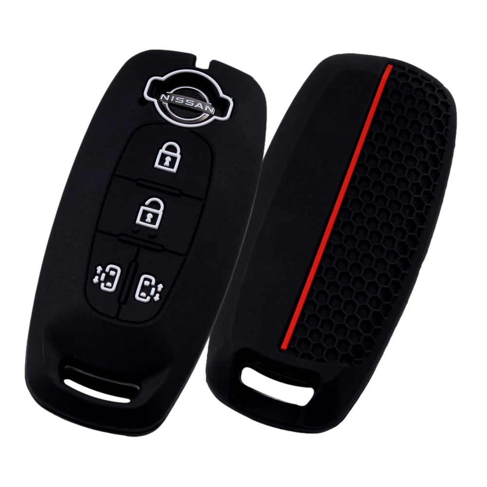 日産 ニッサン キーカバー C28 セレナ B4 ルークス キーケース 両側スライド 4つボタン シリコン ゴム ラバー e-power スマートキー おしゃれ アクセサリー カスタム パーツ カスタムパーツ