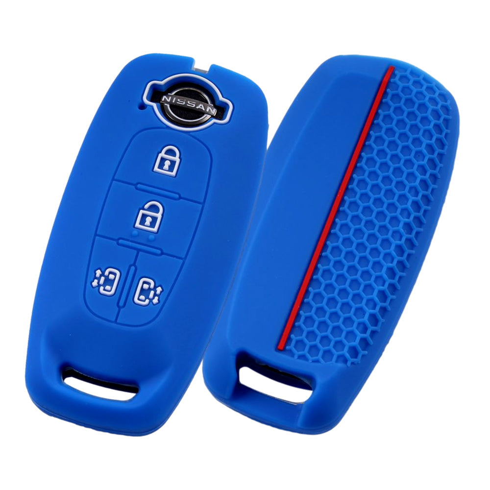 日産 ニッサン キーカバー C28 セレナ B4 ルークス キーケース 両側スライド 4つボタン シリコン ゴム ラバー e-power スマートキー おしゃれ アクセサリー カスタム パーツ カスタムパーツ