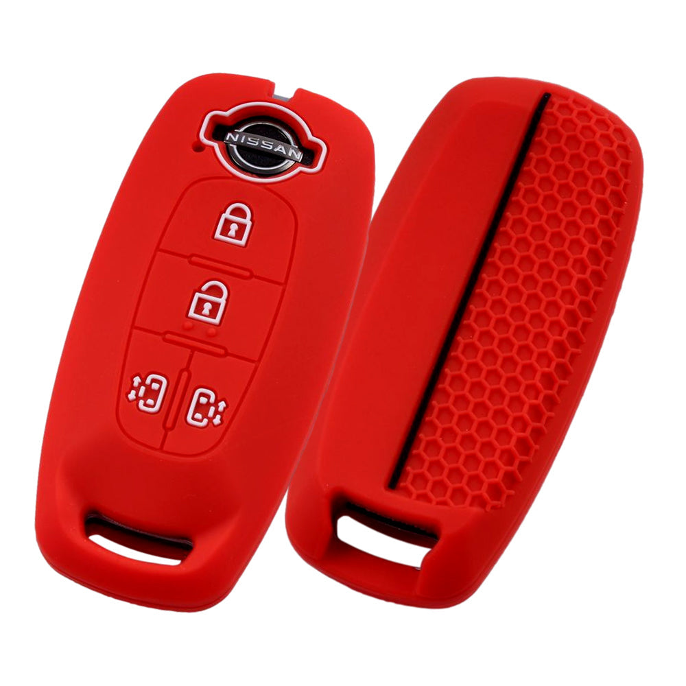 日産 ニッサン キーカバー C28 セレナ B4 ルークス キーケース 両側スライド 4つボタン シリコン ゴム ラバー e-power スマートキー おしゃれ アクセサリー カスタム パーツ カスタムパーツ