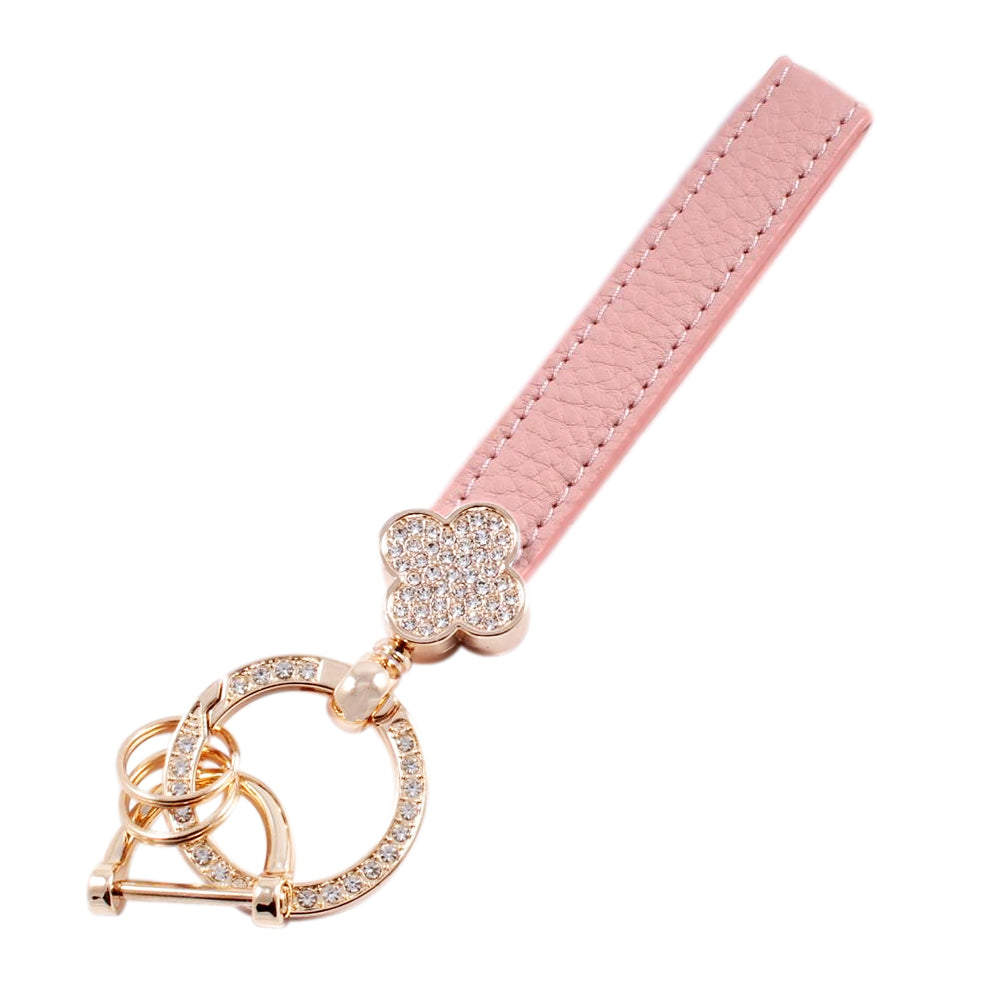 花柄 キーホルダー ラインストーン キーリング ストラップ シルバー ゴールド チャーム レザー 革 おしゃれ オシャレ かわいい 可愛い 大人 レディース メンズ 金具 鍵 車 ギャル パーツ キラキラ