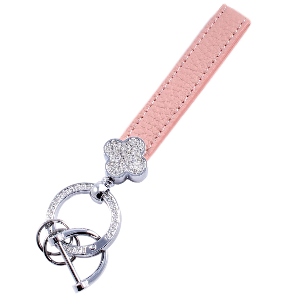 花柄 キーホルダー ラインストーン キーリング ストラップ シルバー ゴールド チャーム レザー 革 おしゃれ オシャレ かわいい 可愛い 大人 レディース メンズ 金具 鍵 車 ギャル パーツ キラキラ