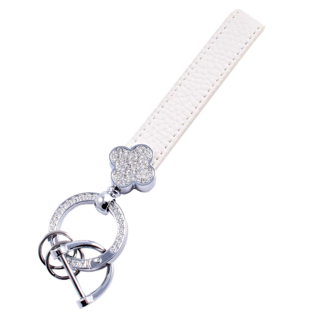 花柄 キーホルダー ラインストーン キーリング ストラップ シルバー ゴールド チャーム レザー 革 おしゃれ オシャレ かわいい 可愛い 大人 レディース メンズ 金具 鍵 車 ギャル パーツ キラキラ