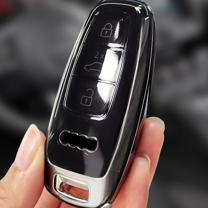 アウディ クリア TPU キーケース キーカバー A3 A6 A7 A8 Q7 Q8 S3 S6 S7 S8 RS3 e-tron eトロン アバント セダン スポーツバック クーペ ロードスター AUDI 透明 キーホルダー メンズ レディース スマートキー アクセサリー カスタム パーツ