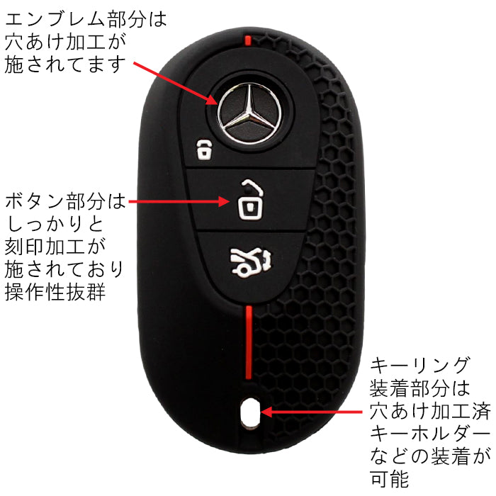 メルセデスベンツ 専用 シリコン キーケース キーカバー Cクラス Eクラス Sクラス GLC CLE SL GT EQS W206 S206 W214 S214 W223 X254 C254 C236 A236 R232 C192 などに Mercedes Benz スマートキー キーホルダー おしゃれ アクセサリー カスタム パーツ カスタムパーツ