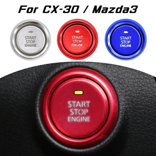 MAZDA マツダ スタートボタン カバー/リング 全3色 マツダ3 CX-30 MX-30 など ステッカー アクセサリー グッズ カスタム パーツ CX30 MAZDA3【カー用品のお店BeeTech】カスタマイズ 車用品 カーインテリア ドレスアップ 内装パーツ