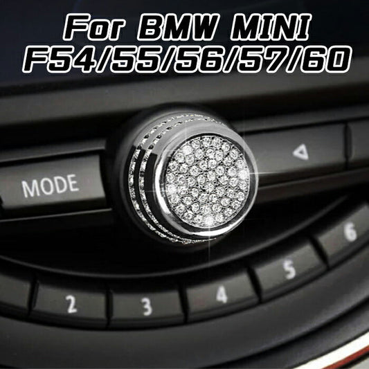 BMW MINI ミニ オーディオ ボリューム 調整 ノブ カバー F54 F55 F56 F57 F60 クリスタル ラインストーン スワロフスキー風 ダイヤルカバー アクセサリー カスタム パーツ【カー用品のお店BeeTech】カスタマイズ 車用品 カーインテリア ドレスアップ 内装パーツ