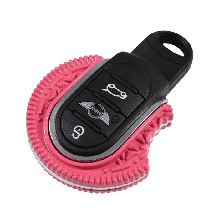 BMW MINI ミニクーパー 専用 キーカバー オレオ風 クッキー F54 F55 F56 F57 F60 着せ替え キーケース キーホルダー スマートキー キーレス キーリング キーキャップ KEY CAP グッズ アクセサリー カスタム パーツ おしゃれ かわいい