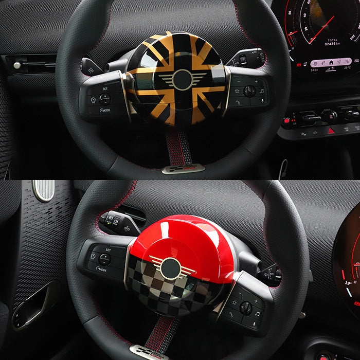 BMW MINI ミニ ミニクーパー F65 F66 F67 U25 J01 J05 ホーンカバー ハンドルカバー ステアリングカバー 新型 カントリーマン エースマン ホーンパッド カバー エアバッグ ガーニッシュ トリム アクセサリー カスタム パーツ カスタムパーツ 内装 ドレスアップ