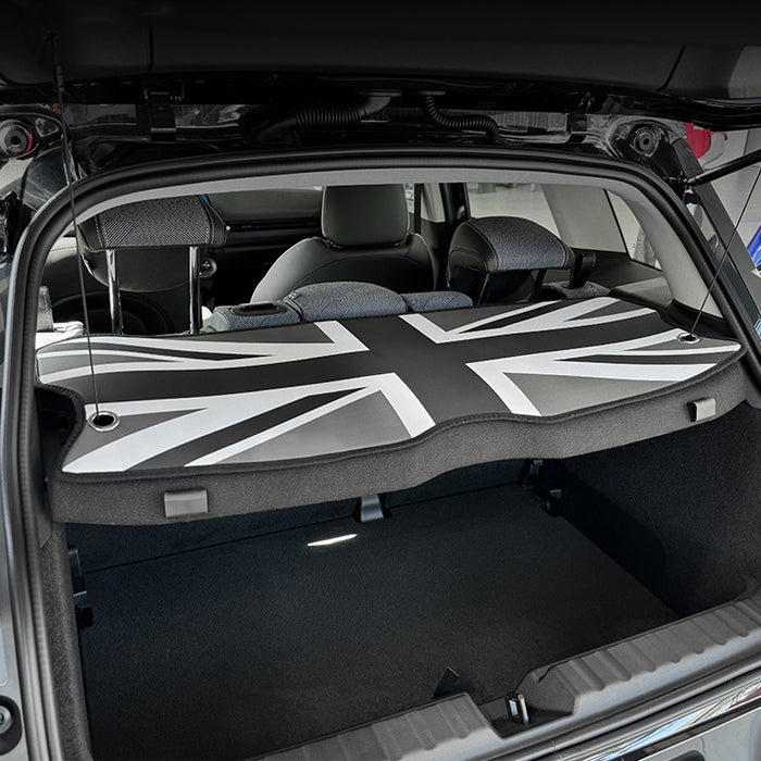 BMW MINI ミニ ミニクーパー トノカバー カバー J01 J05 U25 F65 F66 PUレザー製 ユニオンジャック ブラックユニオンジャック チェッカーフラッグ ラゲッジルーム トランク カバー マット シート ラゲッジマット アクセサリー カスタム パーツ 内装