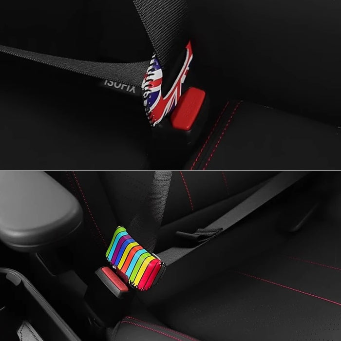 BMW MINI ミニ ミニクーパー シートベルト バックル カバー 2個セット F54 F55 F56 F57 F60 J01 J05 R50 R52 R53 R55 R56 R57 R58 R59 R60 R61 PUレザー製 シートベルトカバー アクセサリー カスタム パーツ カスタムパーツ ドレスアップ 内装