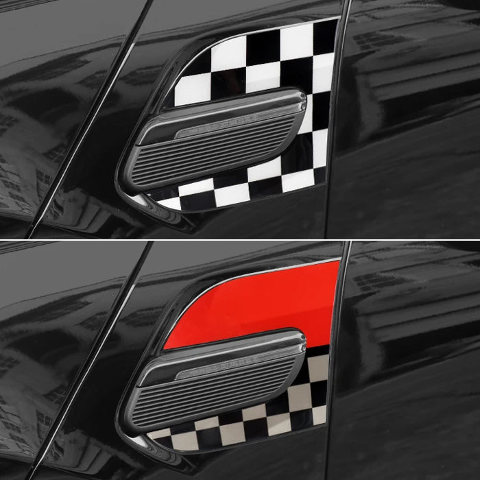 BMW MINI ミニ ミニクーパー サイド スカットル ステッカー F55 F56 F57 後期 LCI2 左右セット ユニオンジャック チェッカーフラッグ JCW デカール フロントフェンダー シール アクセサリー カスタム パーツ カスタムパーツ