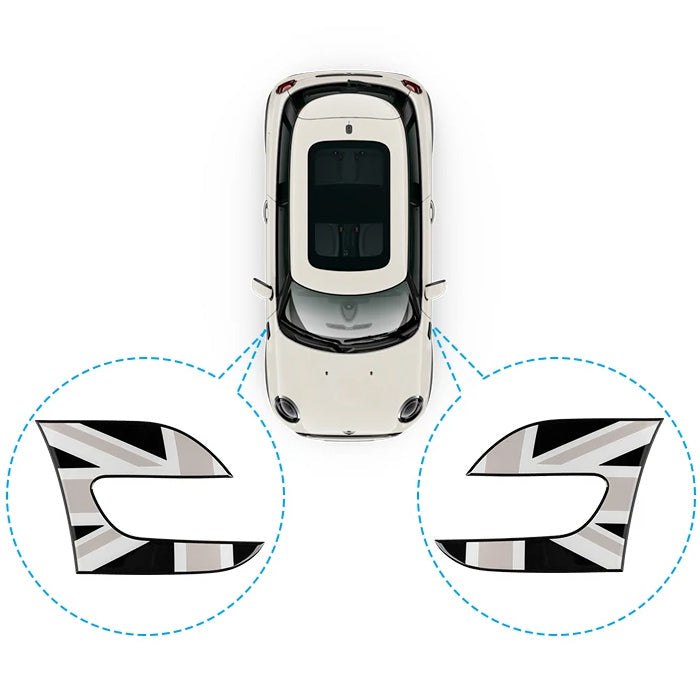 BMW MINI ミニ ミニクーパー サイド スカットル ステッカー F55 F56 F57 後期 LCI2 左右セット ユニオンジャック チェッカーフラッグ JCW デカール フロントフェンダー シール アクセサリー カスタム パーツ カスタムパーツ