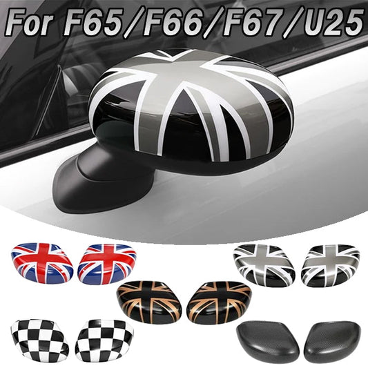BMW MINI ミニクーパー ドア ミラーカバー F65 F66 F67 U25 左右セット カントリーマン ユニオンジャック チェッカーフラッグ サイドミラー ドアミラーカバー アクセサリー カスタム パーツ カスタムパーツ