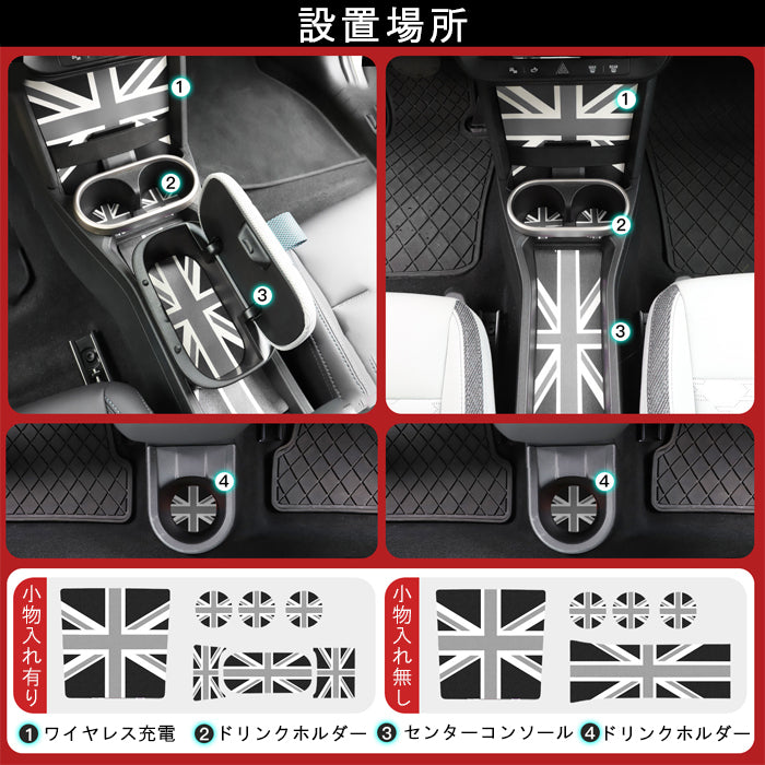 BMW MINI ミニ ミニクーパー ドリンクホルダー 小物入れ コースター マット セット F65 F66 F67 PUレザー製 ノンスリップマット センターコンソール ボックス 内装 アクセサリー カスタム パーツ カスタムパーツ ドレスアップ