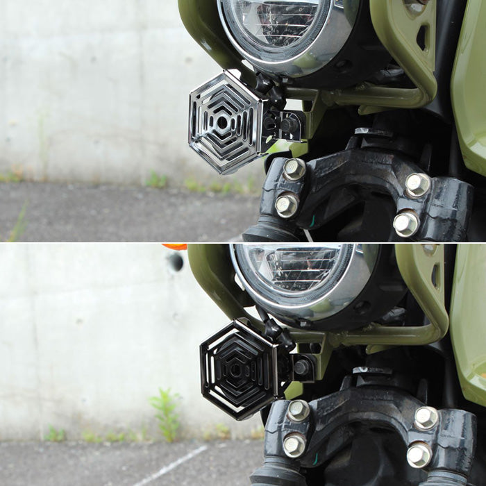 ステンレス製 ホーンカバー 汎用 クロスカブ50 クロスカブ110 CC50 CC110 CT125 ハンターカブ ダックス125 DAX125 ST125 など ホーンプロテクター ホーン バイク用 バイク アクセサリー カスタム パーツ カスタムパーツ 外装 ドレスアップ