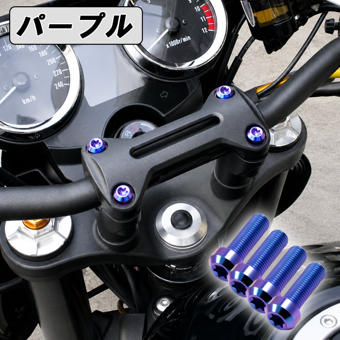 Z900RS カフェ SE CAFE ハンドルポスト クランプ チタンボルト 4本セット kawasaki カワサキ トップブリッジ  バーハンドル ハンドルクランプ 外装 カスタムパーツ カスタム ドレスアップ アクセサリー
