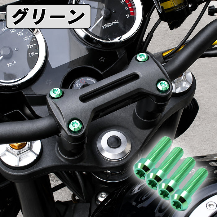 Z900RS カフェ SE CAFE ハンドルポスト クランプ チタンボルト 4本セット kawasaki カワサキ トップブリッジ  バーハンドル ハンドルクランプ 外装 カスタムパーツ カスタム ドレスアップ アクセサリー