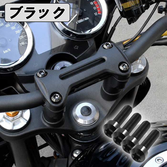 Z900RS カフェ SE CAFE ハンドルポスト クランプ チタンボルト 4本セット kawasaki カワサキ トップブリッジ  バーハンドル ハンドルクランプ 外装 カスタムパーツ カスタム ドレスアップ アクセサリー