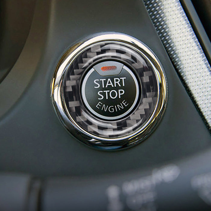 日産 スタートボタン リング カーボン エクストレイル T32 スカイライン V37 ティアナ L33 ニッサン エンジン プッシュ スタート ストップ ボタン アクセサリー カスタム パーツ カスタムパーツ 内装 ドレスアップ