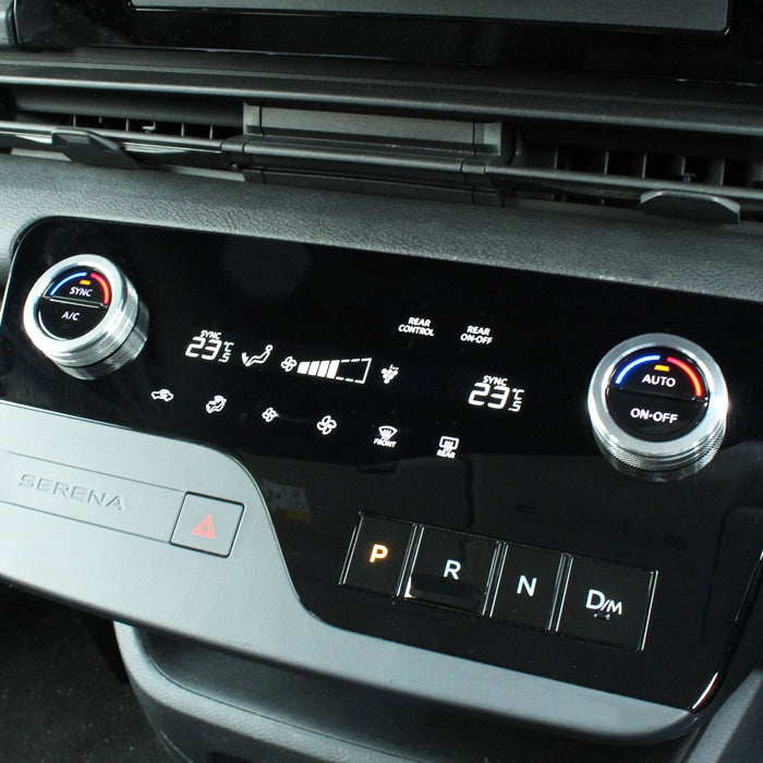 日産 ニッサン セレナ C28 エアコン ダイヤル カバー アルミ製 2個セット 温度 調整 ノブ スイッチ e-power eパワー ハイウェイスターV XV X ルキシオン 全グレード センターコンソール パネル アクセサリー カスタム パーツ カスタムパーツ 内装 ドレスアップ