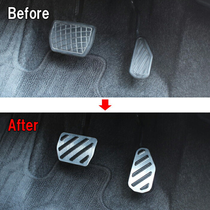 ダイハツ トヨタ アルミ製 ペダルカバー セット ライズ ロッキー タフト ムーヴ ムーヴキャンバス ミライース タント 車 軽自動車 ゴム 工具不要 専用設計 ピッタリフィット アクセル ブレーキ アクセサリー カスタム パーツ