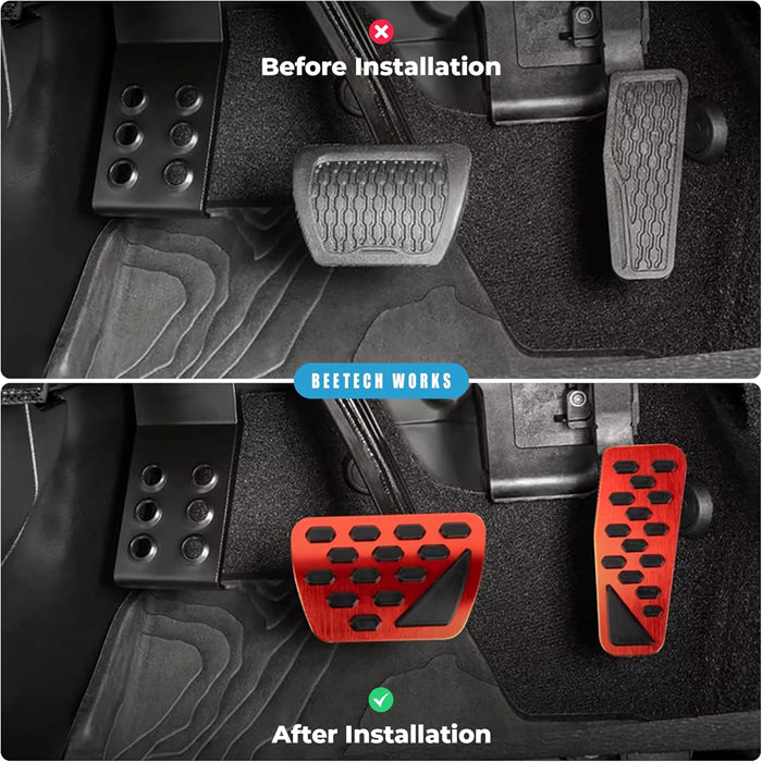 Jeep JL ラングラー ラングラーアンリミテッド JT グラディエーター ペダルカバー アルミ製 ジープ ルビコン ブレーキ アクセル ペダル カバー 滑り止め ラバー アクセサリー カスタム パーツ カスタムパーツ 内装 ドレスアップ