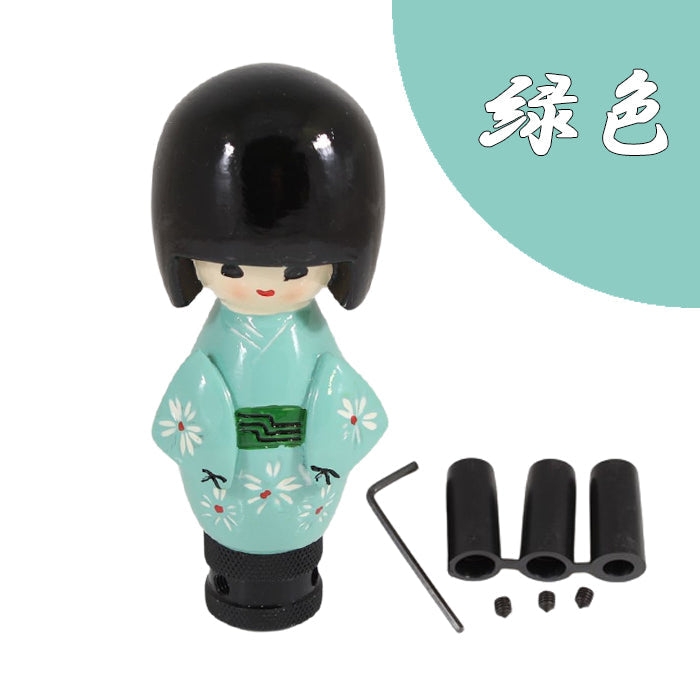 日本人形 シフトノブ 汎用 アダプター付き 座敷童 MT AT 女の子 こけし おもしろ トラック トヨタ ニッサン スズキ ホンダ スバル 三菱 アクセサリー カスタム パーツ カスタムパーツ 車用品 内装パーツ