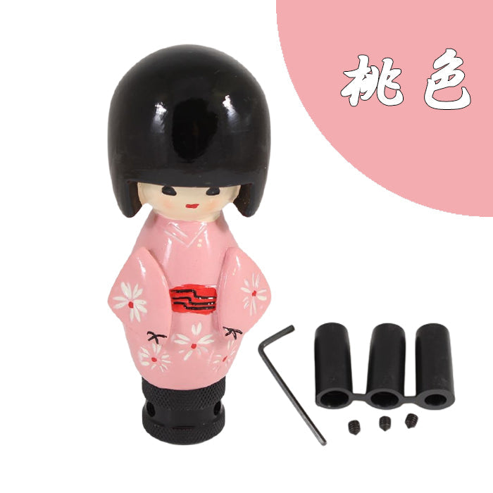 日本人形 シフトノブ 汎用 アダプター付き 座敷童 MT AT 女の子 こけし おもしろ トラック トヨタ ニッサン スズキ ホンダ スバル 三菱 アクセサリー カスタム パーツ カスタムパーツ 車用品 内装パーツ