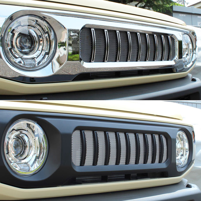 スズキ ジムニー ジムニーシエラ ジムニーノマド Gルック フロントグリル JB64W JB74W JC74W ゲレンデ シエラ ノマド ブラック マットブラック クロームメッキ ABS製 フロント グリル メッシュ アクセサリー カスタム パーツ