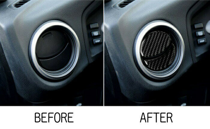 トヨタ スバル 86 BRZ エアコン ルーバー カーボン ステッカー フロント 2個セット 吹き出し口 TOYOTA SUBARU 前期 後期 内装 ドレスアップ カスタム アクセサリー パーツ【カー用品のお店BeeTech】カスタマイズ 車用品 カーインテリア 内装パーツ