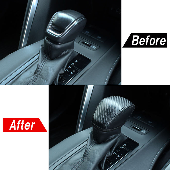 トヨタ RAV4 50系 ハリアー 80系 クラウン 220系 シフトノブ カバー カーボンレザー シフトノブカバー シフトカバー シフトレバー シフトブーツ シフト ブーツ ガード プロテクター アクセサリー カスタム パーツ カスタムパーツ 内装 ドレスアップ