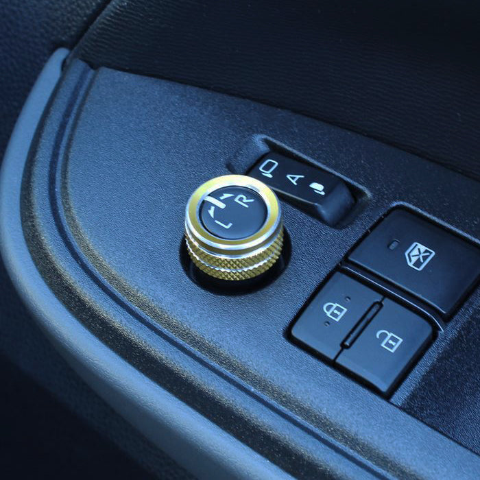 トヨタ スバル ダイハツ ミラー 調整 ダイヤル カバー アルミ製 ドアミラー サイドミラー スイッチ ボタン ノア ヴォクシー エスクァイア 80系 90系 アルファード ヴェルファイア 30系 GR86 ZN8 BRZ ZD8 プリウス 50系 60系 など アクセサリー カスタム パーツ