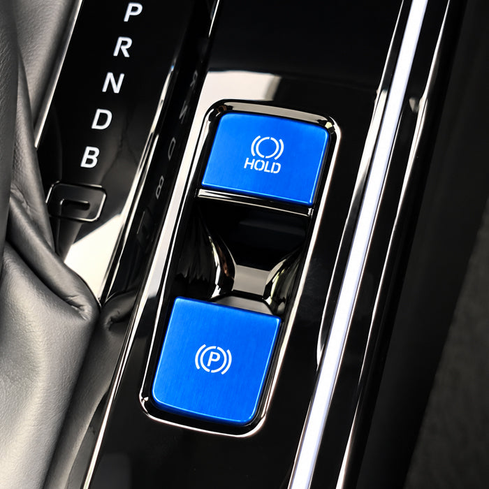 トヨタ カローラクロス 10系 後期 パーキングブレーキ オートホールド ボタン カバー セット アルミ製 Pボタン AUTO HOLD サイドブレーキ スイッチ シフト アクセサリー カスタム パーツ カスタムパーツ 内装 ドレスアップ