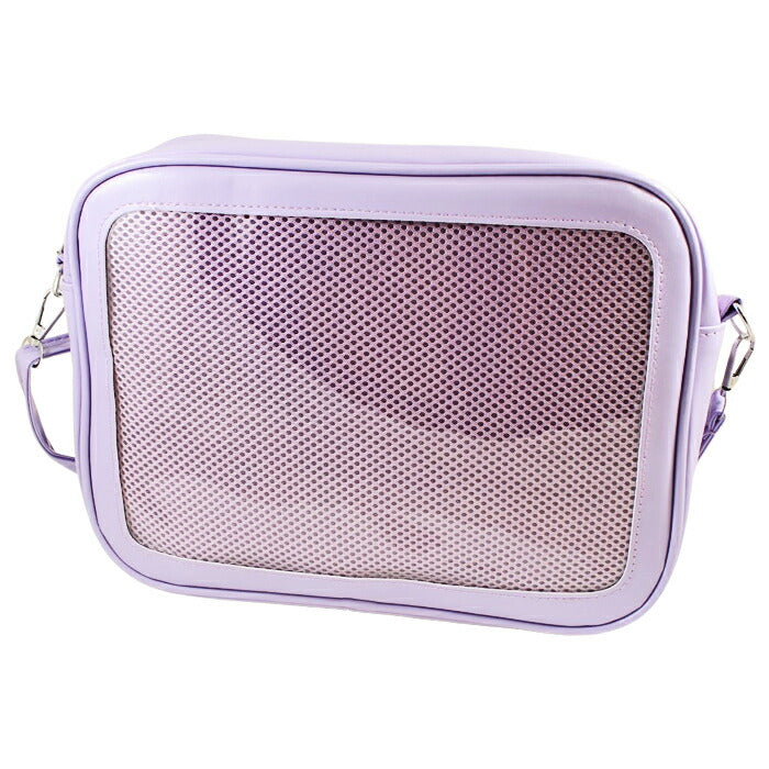 痛バッグ ショルダーバッグ PUレザー製 痛バ いたバッグ いたバ オタ活 ヲタ活 推し活 ヲタバッグ オタバッグ 缶バッジ おし活 透明 クリア 窓 レディース カワイイ かわいい