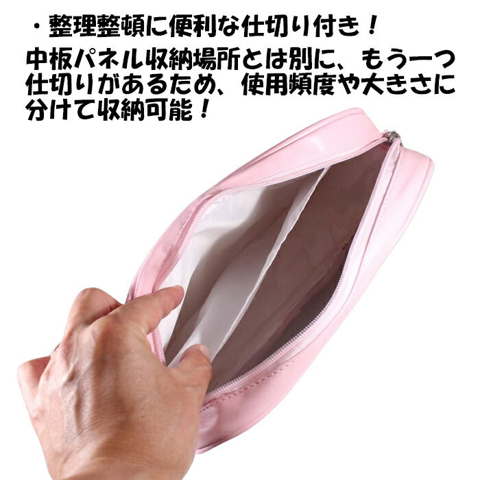 痛バッグ ショルダーバッグ PUレザー製 痛バ いたバッグ いたバ オタ活 ヲタ活 推し活 ヲタバッグ オタバッグ 缶バッジ おし活 透明 クリア 窓 レディース カワイイ かわいい