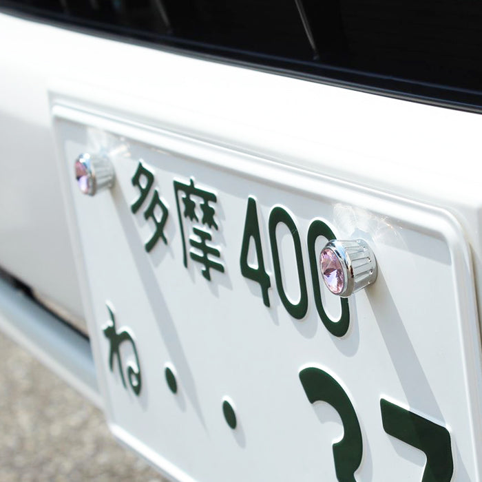 ナンバープレート ボルト 4個セット クリスタル クリスタルストーン キラキラ ナンバーボルト ナンバープレート 汎用 車 軽自動車 バイク おしゃれ トヨタ レクサス ホンダ ニッサン マツダ スバル ダイハツ スズキ アクセサリー カスタム パーツ