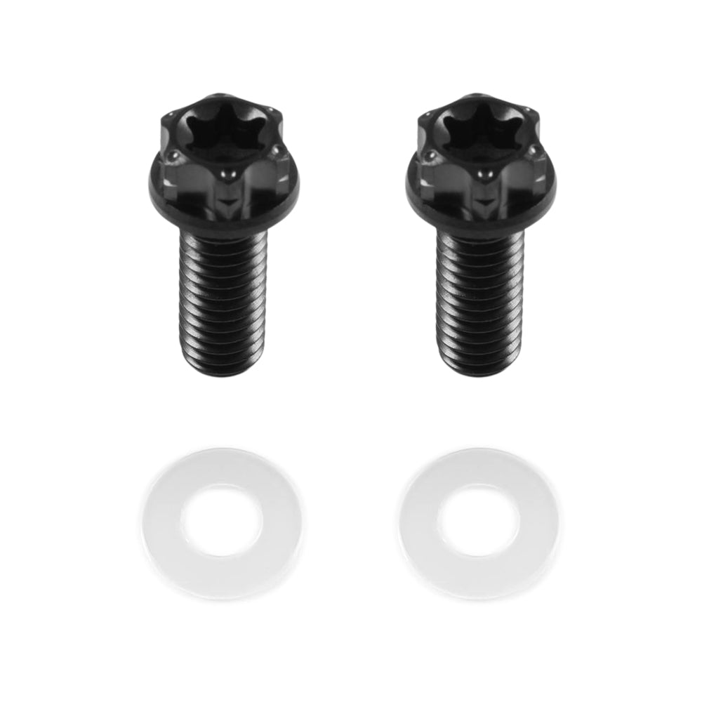チタン ナンバーボルト 2本セット M6×15 バイク オートバイ 錆びない おしゃれ キャップ ワッシャー付き トルクス工具付き 盗難防止 ライセンス ボルト