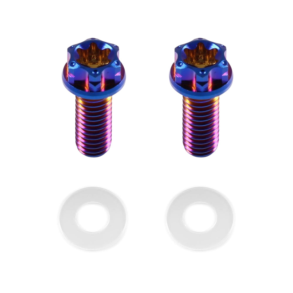 チタン ナンバーボルト 2本セット M6×15 バイク オートバイ 錆びない おしゃれ キャップ ワッシャー付き トルクス工具付き 盗難防止 ライセンス ボルト