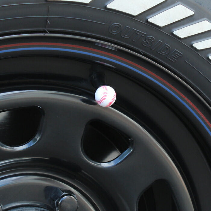 野球 ボール タイヤ エアバルブ キャップ 4個セット バルブキャップ ベースボール 型 車 トラック バイク エアバルブキャップ ホイール エアー エアーバルブ 汎用 ホンダ トヨタ ニッサン 日産 マツダ スバル ダイハツ スズキ アクセサリー カスタム パーツ