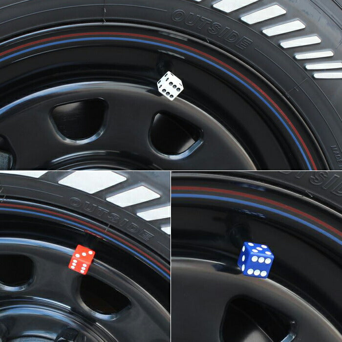 サイコロ タイヤ エアバルブ キャップ 4個セット バルブキャップ さいころ ダイス 型 車 トラック バイク エアバルブキャップ ホイール エアー エアーバルブ 汎用 ホンダ トヨタ ニッサン 日産 マツダ スバル ダイハツ スズキ アクセサリー カスタム パーツ
