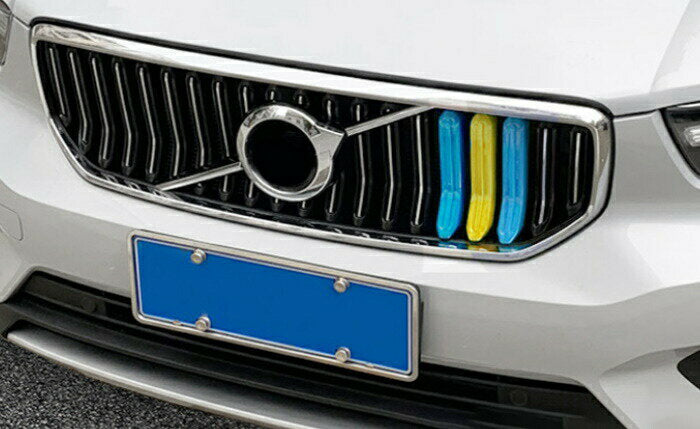 VOLVO ボルボ XC40 XB グリルカバー スウェーデンカラー グリル カバー ストライプ フロントグリル トリム ガーニッシュ カスタム アクセサリー パーツ カスタマイズ 車用品 ドレスアップ 外装パーツ
