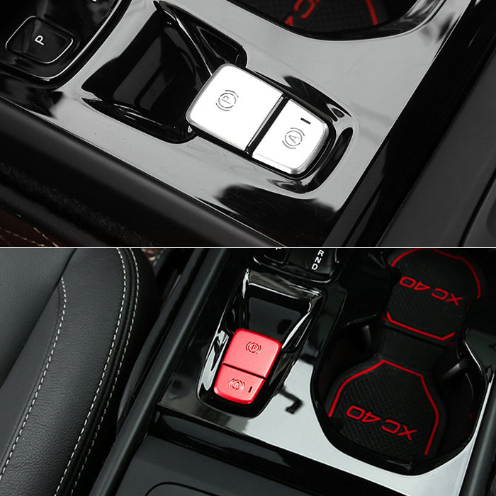 ボルボ パーキング アイドリングストップ ボタン カバー XC40 XB アルミ製 VOLVO パーキング アイドリングストップ スイッチ Aボタン Pボタン Aスイッチ Pスイッチ カバー ステッカー アクセサリー カスタム パーツ カスタムパーツ 内装 ドレスアップ