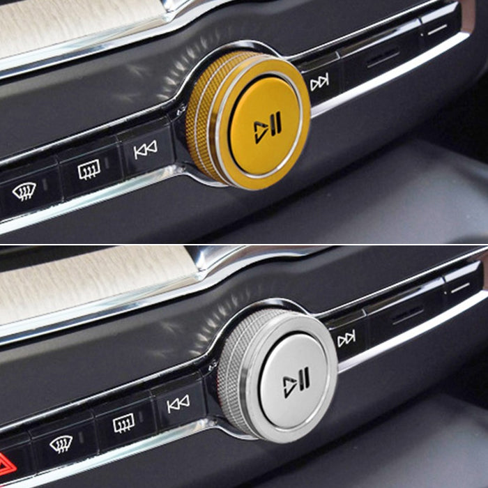 VOLVO ボルボ オーディオ ダイヤル カバー リング ボタンカバー XC40 XC60 XC90 V60 V90 S60 S90 C40 リチャージ アルミ製 音量 調整 ボリューム 再生 停止 アクセサリー カスタム パーツ カスタムパーツ ステッカー シール 内装 ドレスアップ