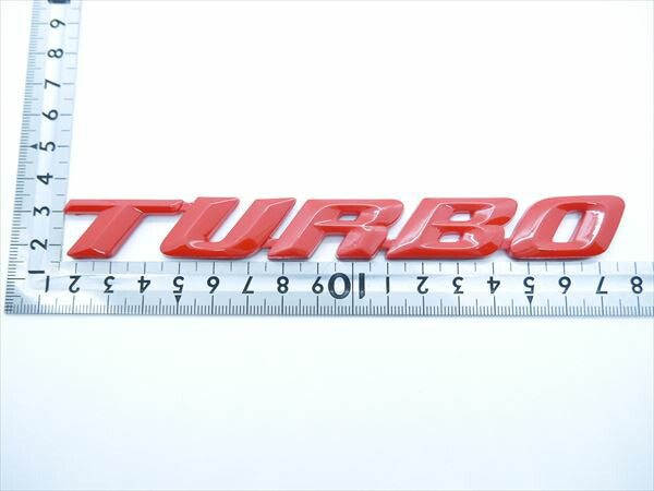 TURBO ターボ エンブレム レッド 汎用 送料無料 両面テープ ステッカー ドレスアップ カスタムパーツ【カー用品のお店BeeTech】車用品 カーアクセサリー おしゃれ 女性 男性 人気 カーアクセ 小物